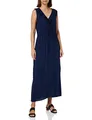 Produktbild: ICHI IHMARRAKECH SO DR10 Damen Freizeitkleid Kleid 100% Viskose Midikleid mit Schlitz V-Ausschnitt Ärmellos Regular-Fit, Größe:L, Farbe:Total Eclipse (194010)