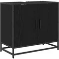 Produktbild: vidaXL Waschbeckenschrank mit Tür Schwarz Eichen-Optik 65 x 33 x 60 cm 883616