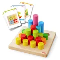 Produktbild: HABA Steckspiel Zylinder – Motorikspiel ab 2 Jahren mit 30 bunten Holzbausteinen & 10 Vorlagekarten – Lernspielzeug für Kleinkinder – 2012246001