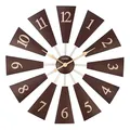 Produktbild: Samilito 76,2 cm große Moderne Bauernhaus-Windmühlen-Dekor-Wanduhr, verstellbare Größe 61 cm/66 cm/71,1 cm/76,2 cm/81,3 cm, 61 cm, Wanduhr, dekorativ für Wohnzimmer-Dekor, Wandkunst, (walnussbraun)