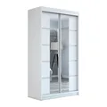 Produktbild: A&J MöbelLand GmbH Schiebetürenschrank ERA mit Spiegel. (TOP ANGEBOT! Geräumiger Schrank mit viel Stauraum:6 Regalen und 1 Kleiderstange – -ideal zur Aufbewahrung von Kleidung und Accessoires. TOP PRODUKT! Farbe und Größe (120 cm, 160 cm, 180 cm) zur Auswahl -wählen Sie das ideale Modell für Ihr Schlafzimmer!, Kleiderschrank mit Regalen) Breite: 120 cm, 140 cm, 160 cm, Höhe: 215 cm, Tiefe: 59,5 cm