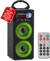 Produktbild: McGrey BS-20 Beachside Bluetooth Akku-Lautsprecher - Tragbare Musikbox mit Bluetooth, FM-Radio, USB/SD-MP3-Wiedergabe, AUX-Eingang, wechselbarer Akku, 30 Radiopresets, Fernbedienung - Grün