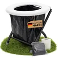 Produktbild: YACHTICON Mobile Klapptoilette Weiß – Faltbare Campingtoilette & Trockentoilette mit 6 Beuteln – kompakte Notfalltoilette für Camping, Boot, Auto & Outdoor