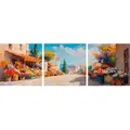 Produktbild: EUROART Glasbild 30 x 90 cm Flower Market Glas Blau
