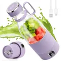Produktbild: MIAOKE Tragbarer Mixer, 6 Klingen, Entsafterbecher für Saft-Shakes und Smoothies, 350 ml, Mini-Mixer mit LED-Display, wiederaufladbar, 3000 mAh Akku, für Zuhause, Sport, Outdoor, Reisen, Lila