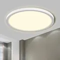 Produktbild: LQWELL® Deckenleuchte LED Deckenlampe, IP44 Wasserfest Badlampe Rund Flach 22W 4000K 2420LM Modern Schlicht Lampe Dünn für Wohnzimmer Badezimmer Schlafzimmer Küche Balkon Keller Büro, 300 * 25mm