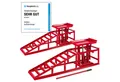 Produktbild: Arebos Auffahrrampe 2x mit hydraulischem Wagenheber, XXL 245 mm Auffahrbreite (2er Set), mit Sicherheits-/ Überdruckventil, Höhenverstellbar