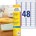 Produktbild: AVERY Zweckform J4720-25 Adressetiketten/Adressaufkleber (1.200 Etiketten, 45,7x21,2mm auf A4, bedruckbar, selbstklebend, für Absenderetiketten, Polyesterfolie, Inkjet-Drucker) 25 Blatt, transparent
