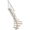 Produktbild: Dolle Mittelholmtreppe Frankfurt Eiche Weiß GH b. 301cm 1/4 Gewendelt 75cm FSC