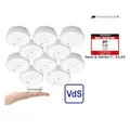 Produktbild: VisorTech 10er-Set fotoelektrische Rauchwarnmelder, 10-J.-Batterie, 85 dB, VdS