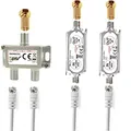 Produktbild: TronicXL Premium 2-Fach Antennenverteiler Splitter mit 40dB (2 x 20dB) Sat Verstärker digital HD I für Satellit TV DVBT DVBS Unicable 3D 4K HDTV I Verteiler Weiche Inline für 2 Fernseher