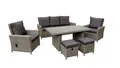 Produktbild: bellavista - Home&Garden® Garten-Essgruppe »Asti« Dininglounge Set Sitzgruppe Loungemöbel Lounge Gartenmöbel, (Set, 19-tlg., Essgruppe), braun, Polyrattan, für 7 Personen, wetterfest - Garten, Terrasse