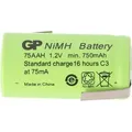 Produktbild: Akku 2/3AA NiMH-Akku mit Lötfahne Z-Form 650mAh