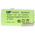 Produktbild: Akku 2/3AA NiMH-Akku mit Lötfahne Z-Form 650mAh