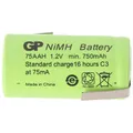 Produktbild: Akku 2/3AA NiMH-Akku mit Lötfahne Z-Form 650mAh
