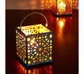 Produktbild: Marrakesch Orient & Mediterran Interior Teelichthalter Orientalische Teelichthalter 10cm Weiß, Metall & Glas Windlicht Assa (1 St), Handarbeit