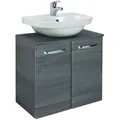 Produktbild: Xora Waschbeckenunterschrank, Graphit, Holzwerkstoff, 60x53x33 cm, Made in Germany, hängend, Badezimmer, Badezimmerschränke, Waschbeckenunterschränke