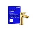 Produktbild: Duravit Wave Waschtischarmatur, Größe M (Auslauf Höhe 111 mm), Wasserhahn Bad mit Zugstangen-Ablaufgarnitur, Armatur Waschbecken, Gold Poliert