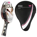 Produktbild: Butterfly® Timo Boll Platin 85025 Tischtennisschläger | Tischtennis Racket Bat Profi | Wettkampfschläger für fortgeschrittene Spieler | ITTF zertifizierter Pan Asia Belag | anatomische Griffform