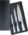 Produktbild: WMF Grand Gourmet Messerset 3teilig, Made in Germany, 3 Damastmesser geschmiedet, Damaststahl 120-lagig, Performance Cut, Messer Set in Holzkassette