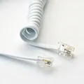 Produktbild: 4m Telefon-Hörer-Spiral-Kabel weiß gewendelt RJ-10 4P4C 4,0 m Wendel-Schnur
