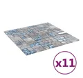 Produktbild: vidaXL Mosaikfliesen, Mosaikfliesen 11 Stk. Grau Blau 30x30 cm Glas