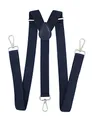 Produktbild: axy Herren Hosenträger mit 3 robusten Karabiner Verschluss 2,5 cm breit Y-Form stufenlos verstellbar (Schwarzblau)