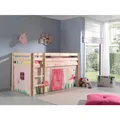 Produktbild: Vipack Spielbett Pino, Kiefer massiv natur mit Vorhang - Dessin Spring