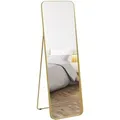 Produktbild: HOMCOM Ganzkörperspiegel Metall Glas 50L x 6B x 160H cm  Gold