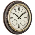 Produktbild: Atlanta 4546 Wanduhr Quarz analog Antik-Optik mit Thermometer