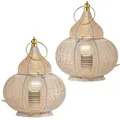 Produktbild: Marrakesch Orient & Mediterran Interior Nachttischlampe 2er Set Orientalische Deko Tischlampe Nachttischlampe Lampe Tamara, ohne Leuchtmittel, Handarbeit