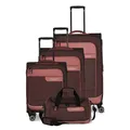 Produktbild: Travelite 4-Rad Koffer Set Weichschale aus recyceltem Material, Größen L/M/S + Reisetasche, Gepäck Serie VIIA: Trolley Set mit Handgepäck im IATA Bordgepäck Maß