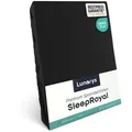 Produktbild: Lunarys Spannbettlaken SleepRoyal, Jersey-Elasthan, Gummizug: rundum, (1 Stück), 180x200 cm, 250 g/m2, extrem hochwertig, Luxus Multi-Stretch Laken schwarz 180 cm x 200 cm