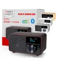 Produktbild: Kathrein DAB+ 1 Mini I DAB Plus Radio mit Akku I Digitalradio DAB+ & UKW mit Bluetooth, Aux 3,5mm I Küchenradio, Badradio I Tragbares Radio als Lautsprecher für Streaming I Retrodesign Holz dunkel
