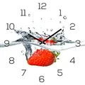 Produktbild: levandeo Wanduhr Alu-Dibond 30x30cm Uhr Alubild Erdbeere Rote Frucht Deko Aluminium Küchendeko Küchenuhr Einrichtung