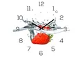 Produktbild: Levandeo® Wanduhr (Wanduhr Alu-Dibond 30x30cm Uhr Alubild Küche Erdbeere Frucht Rot)