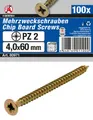 Produktbild: BGS DIY Mehrzweckschrauben | Kreuzschlitz PZ2 | 4,0 x 60 mm | 100 Stück – 80971