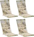 Produktbild: Gartenstuhlauflagen - Beige - Grün - Hochlehner - Olive - 4er Set