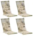Produktbild: GO-DE Polsterauflage GARDOLI, 4er Set, für Hochlehner, Beige, Grün, Olivenmotiv, Baumwolle, Polyester, B 50 x L 120 cm