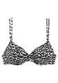Produktbild: Lascana Damen Bügel-Bikini-Top Trendiger Alloverprint, Doppelträger zum Verstellen, Tunnelzüge zum Raffen, weich