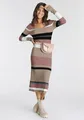 Produktbild: Strickkleid in Midiform mit tollem Streifendesign, Gr. 46 - N-Gr, beige-rosa-gestreift N-Gr