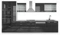 Produktbild: Küchenzeile Vicco R-Line Anthrazit Hochglanz/Weiß 350 cm mit Hochschrank, AP Marmor, Model 37643
