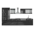 Produktbild: Vicco Küchenzeile R-Line, Anthrazit Hochglanz/Weiß, 350 cm