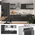Produktbild: Küchenzeile Küchenblock Einbau R-Line 350 cm Weiß Anthrazit Arbeitsplatte Vicco