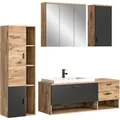 Produktbild: Badkombination 203 cm x 192 cm x 48 cm E001 Eiche 5-tlg.