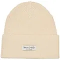 Produktbild: Beanie MARC O'POLO, Damen, beige, Rippstrick, Baumwolle, Mützen Beanie, breiter Umschlag, Markenlabel, Rippstrick