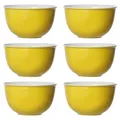 Produktbild: Ritzenhoff & Breker Doppio Müslischalen ø 14 cm, 6er Set, Schalen mit farbiger Außenseite, Buntes Mix-und-Match-Geschirr, Porzellan, Gelb