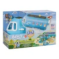 Produktbild: Bluey 3-in-1 Playset: Zusammenklappbares Flugzeug verwandelt sich in Hotel, Strandclub & Boot mit 25+ Sounds, 15 Zubehörteilen & 2 Bingo-Figuren.