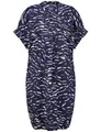 Produktbild: Taifun Midikleid – kurzärmeliges Midikleid mit geschlitztem Rundhalsausschnitt