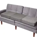 Produktbild: Homescapes Sitzerhöhung Sofa 3-Sitzer grau 150x50x10 cm, Dicke Sitzkissen Erhöhung für Erwachsene & Senioren, klappbares Aufstehkissen, orthopädischer Schaumstoff mit Velours-Bezug